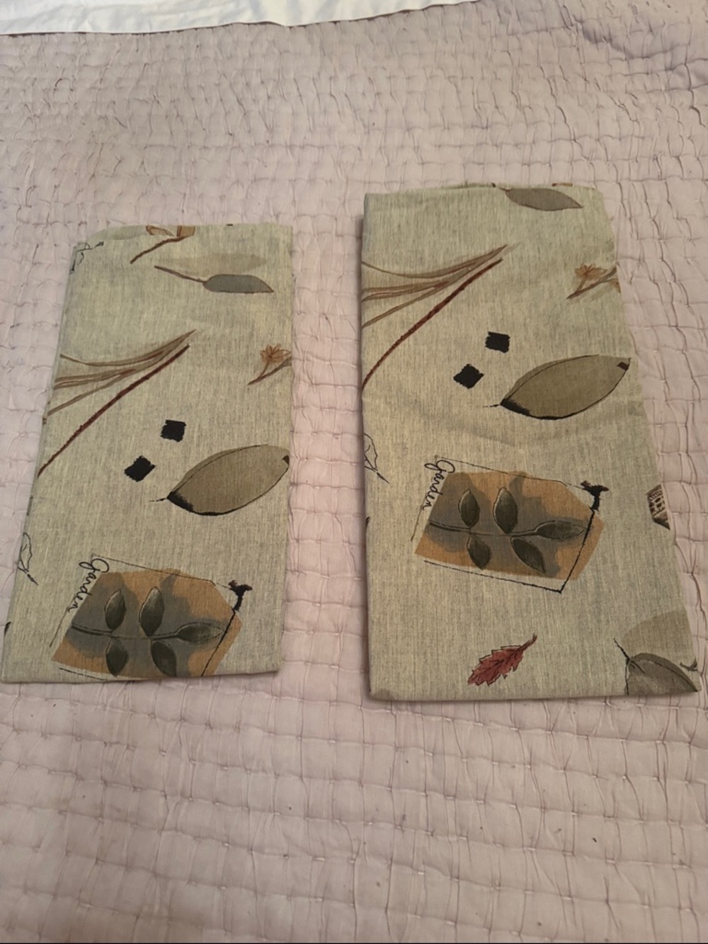 Neutral Leaf Print PillowCases- Set of 2